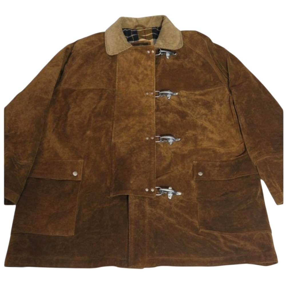 Fay For EMA 100% Golden Brown Suede 4 Ganci Toggle Jacket Italy